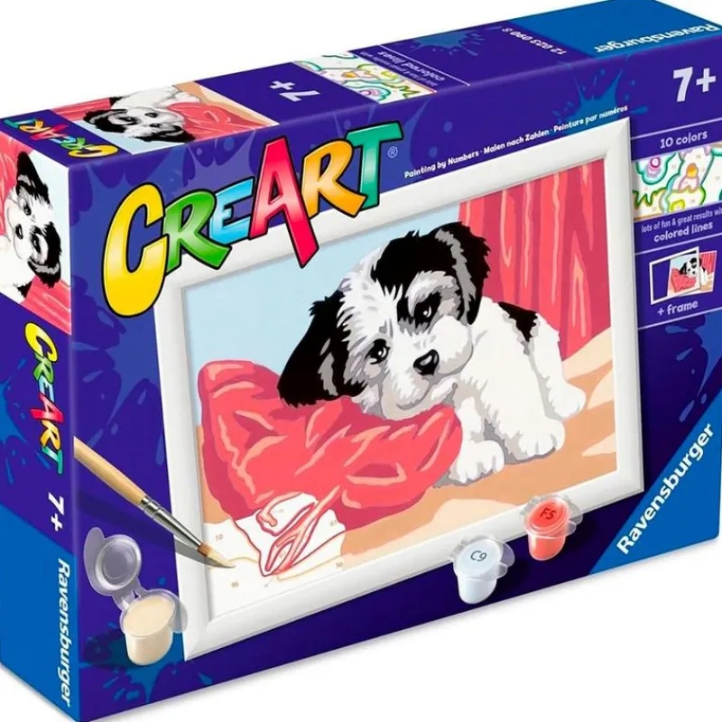 RAVENSBURGER CreArt Pintar x Números Cachorro Cariñoso- Manualidades