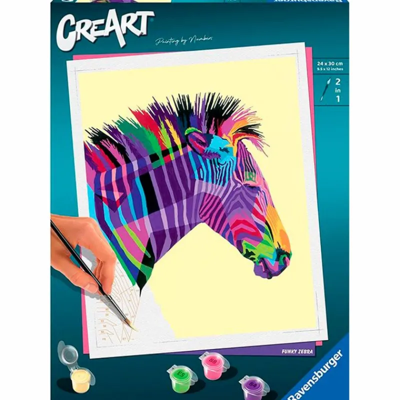 RAVENSBURGER CreArt Pintar x Números Cebra- Manualidades