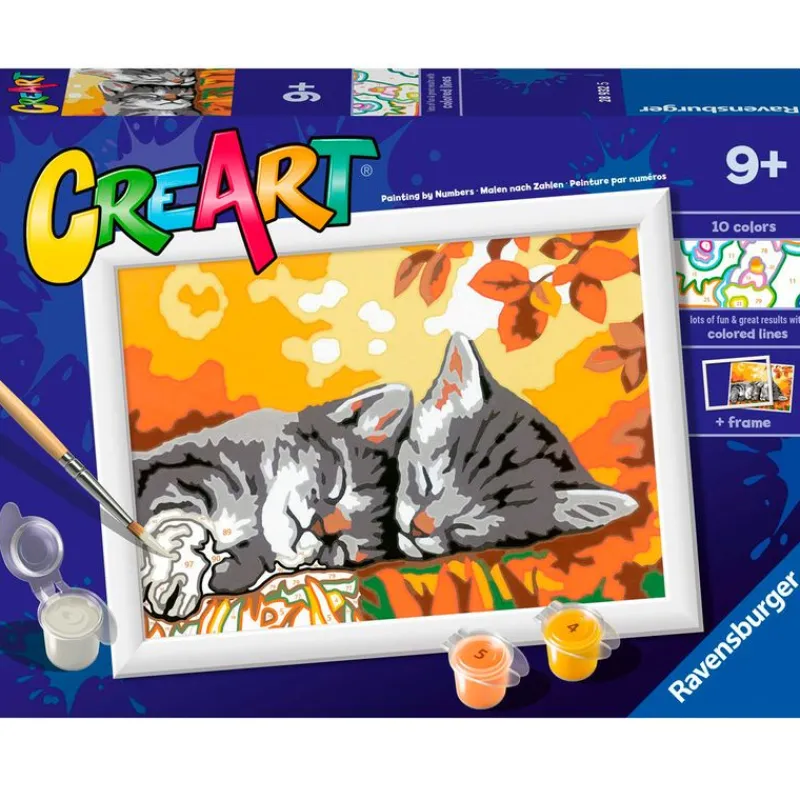 RAVENSBURGER CreArt Pintar x Números Gatitos- Manualidades