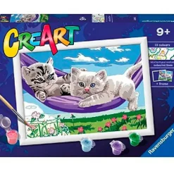 RAVENSBURGER Manualidades|CreArt Pintar x Números Gatitos Hamaca