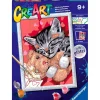 RAVENSBURGER CreArt Pintar x Números Gatito con Osito- Manualidades