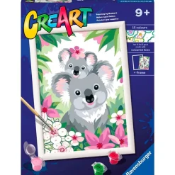 RAVENSBURGER Manualidades|CreArt Pintar x Números Koalas Adorables