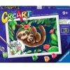 RAVENSBURGER CreArt Pintar x Números Perezoso con Cría- Manualidades