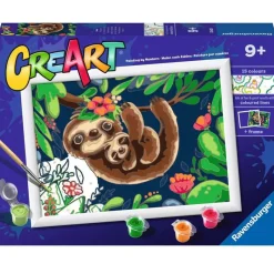 RAVENSBURGER CreArt Pintar x Números Perezoso con Cría- Manualidades