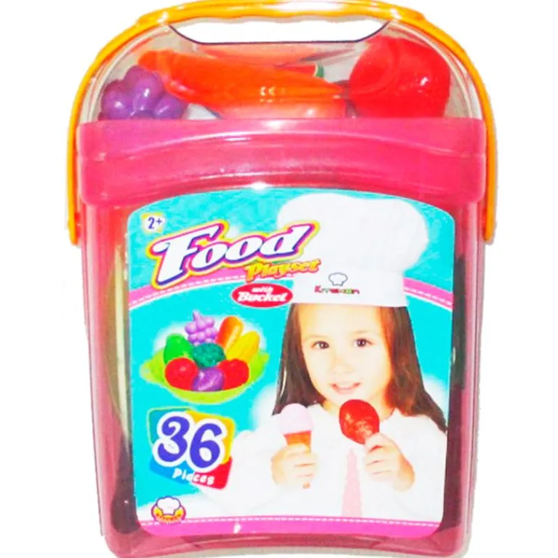 DRIM DISCOUNT Cubo 36 Piezas Comida Surtida- Juegos Y Juguetes De Imitación