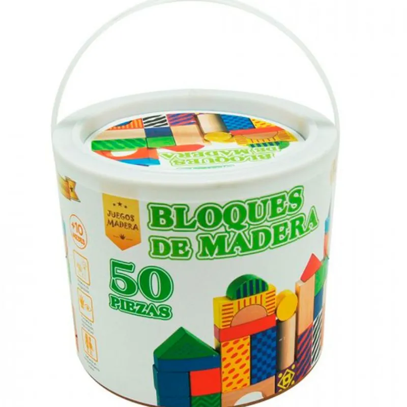 DRIM DISCOUNT Cubo con Piezas de Madera para Construcción- Puzzles Y Construcciones|Juegos De Madera