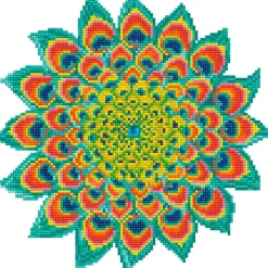 MADNESS TOYS Diamond Dotz Diamond Painting Mandala Pavo Real- Manualidades