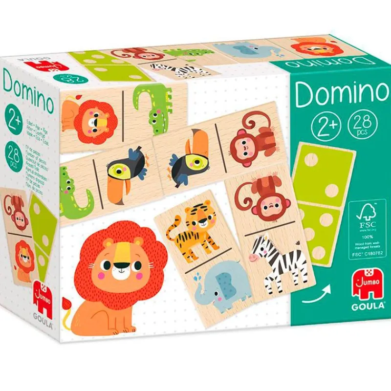 GOULA Dominó Selva Reversible Madera- Juegos Y Juguetes Educativos|Primera Infancia Y Preescolar