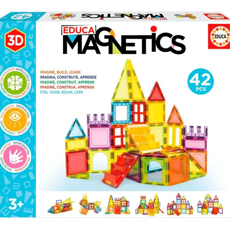 EDUCA Magnetics Bloques Magnéticos 42 pcs- Puzzles Y Construcciones