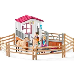 SCHLEICH Figuras Y Figuras De Acción|Figuras Cuadra con Caballos Árabes y Cuidadora