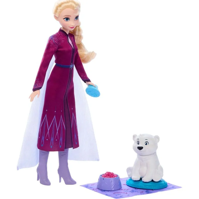 MATTEL Frozen Animales de Arendelle Elsa con Osito- Muñecas