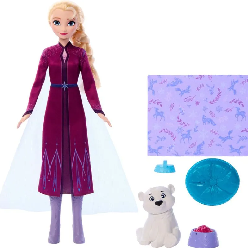MATTEL Frozen Animales de Arendelle Elsa con Osito- Muñecas