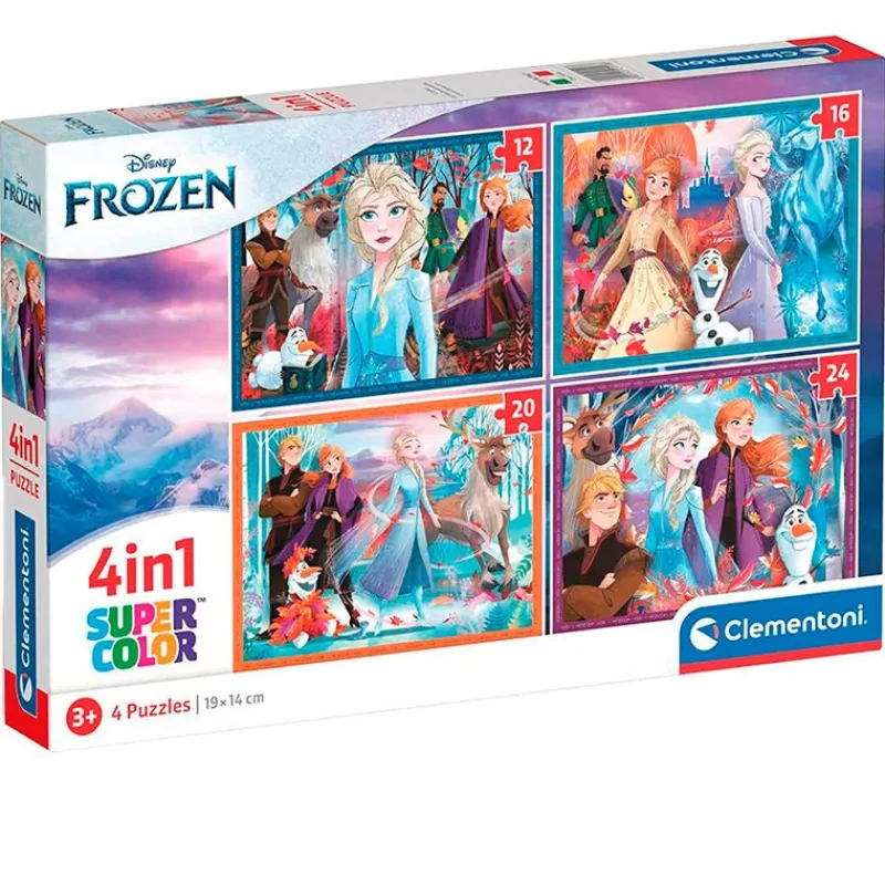 CLEMENTONI Frozen Puzzle Evolutivo 4 en 1- Puzzles Y Construcciones