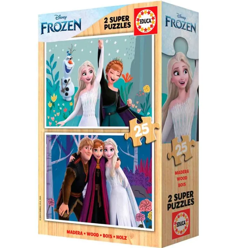 EDUCA Frozen Puzzle 2x25 Madera- Puzzles Y Construcciones|Primera Infancia Y Preescolar