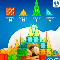 SELECCION DRIM Geomag Magnetic Tiles Azulejos Gemas 44 Piezas- Puzzles Y Construcciones