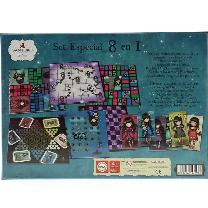 EDUCA Gorjuss Set 8 Juegos en 1- Juegos De Mesa