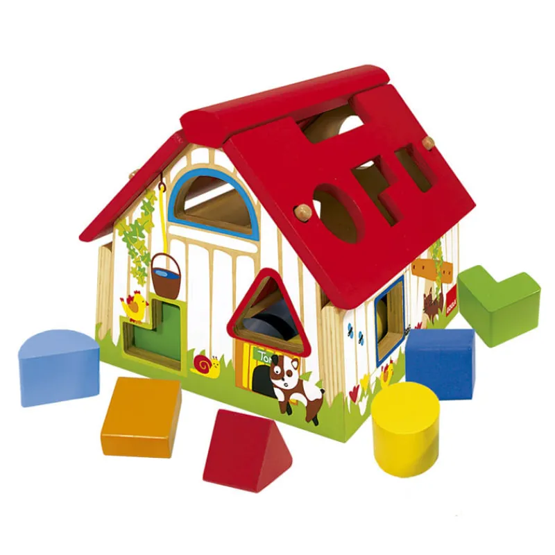 GOULA Juegos De Madera|Puzzles Y Construcciones|Granja de Madera con Formas Geométricas