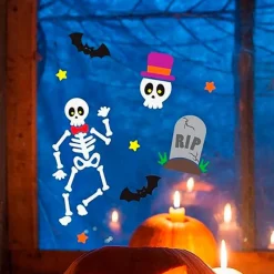 FIESTAS GUIRCA Halloween Decoración Gel Esqueletos- Halloween