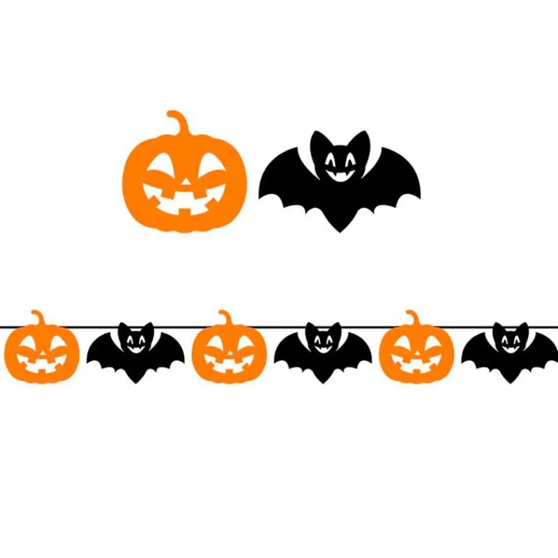 FIESTAS GUIRCA Halloween Guirnalda Murciélago y Calabaza- Halloween