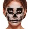 FIESTAS GUIRCA Halloween Tatuaje Cara Esqueleto- Halloween