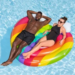 BESTWAY Aire Libre|Hinchable Isla Doble Rainbow Dreams