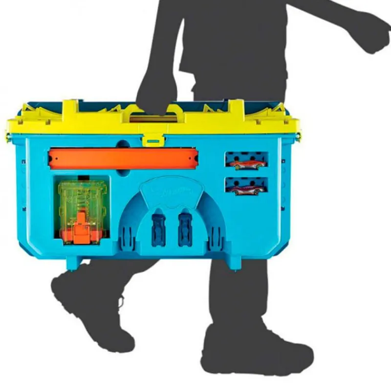 MATTEL Hot Wheels Caja de Pistas con Lanzador- Vehículos, Trenes Y Parkings