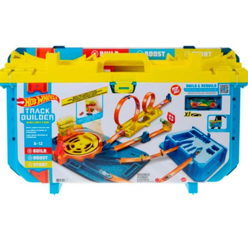 MATTEL Hot Wheels Caja de Pistas con Lanzador- Vehículos, Trenes Y Parkings