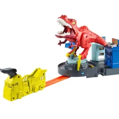 MATTEL Vehículos, Trenes Y Parkings|Hot Wheels City Alboroto del Dinosaurio T-Rex