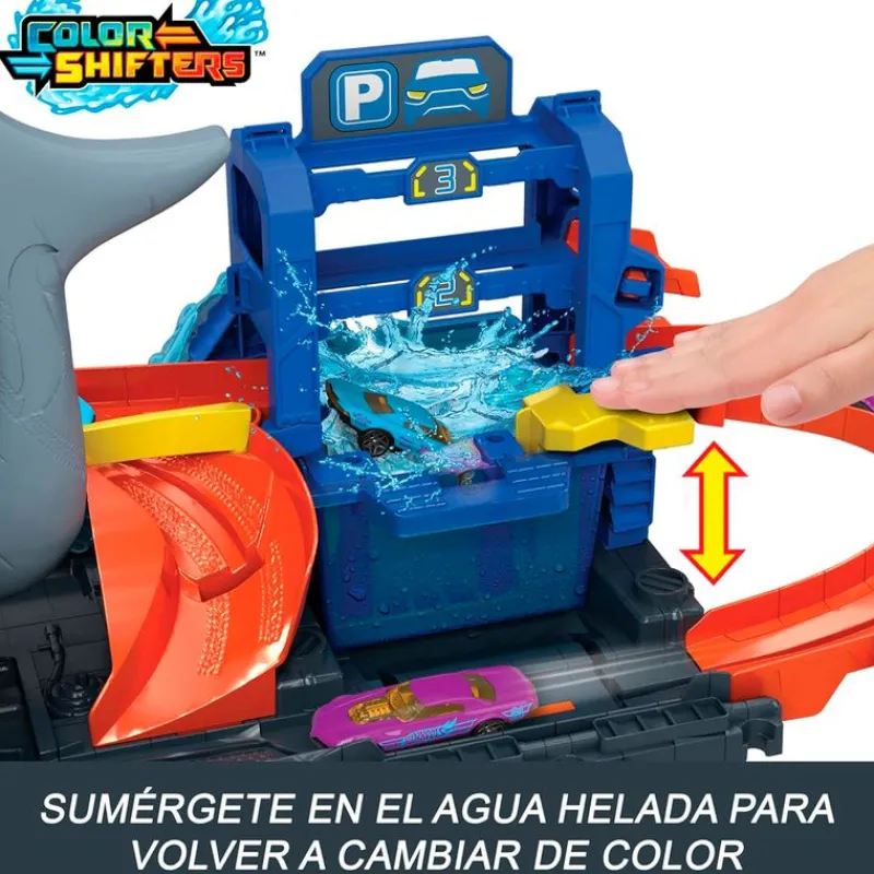 MATTEL Vehículos, Trenes Y Parkings|Hot Wheels City Ultra Shark Túnel Lavado Tiburón