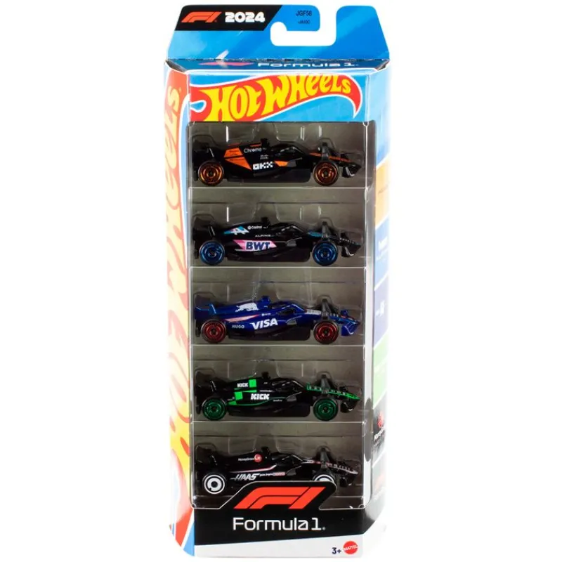 MATTEL Hot Wheels Formula 1 Pack 5 Coches- Vehículos, Trenes Y Parkings