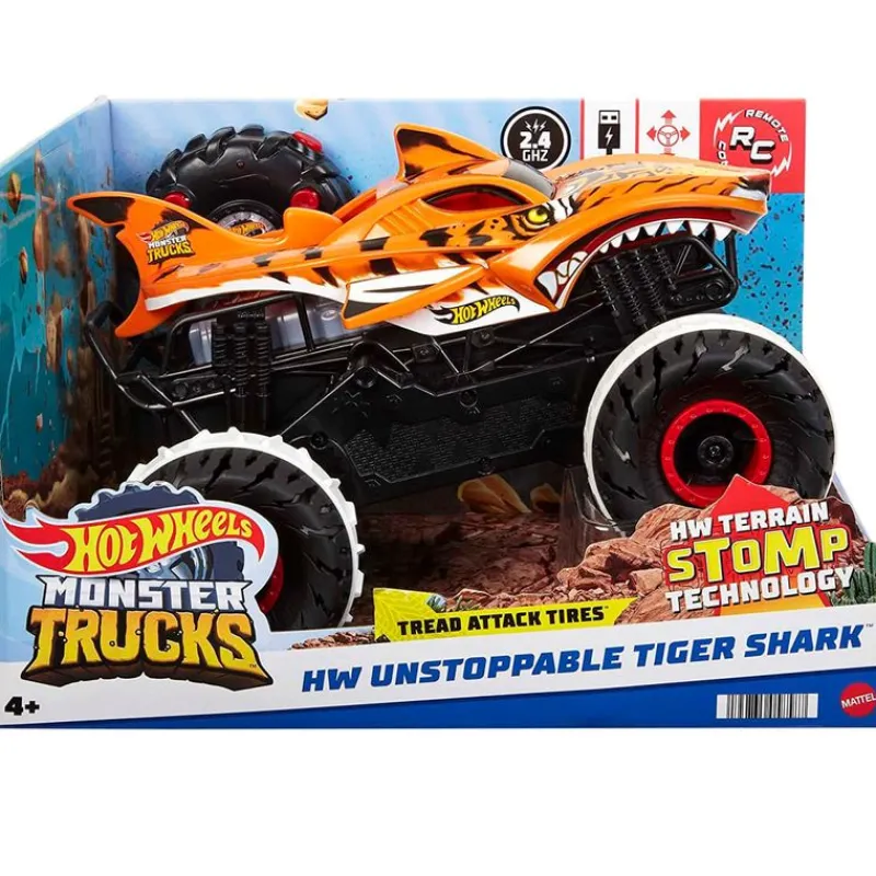 MATTEL Coches Radio Control (R/C)|Hot Wheels Monster Truck Tiger Shark R/C