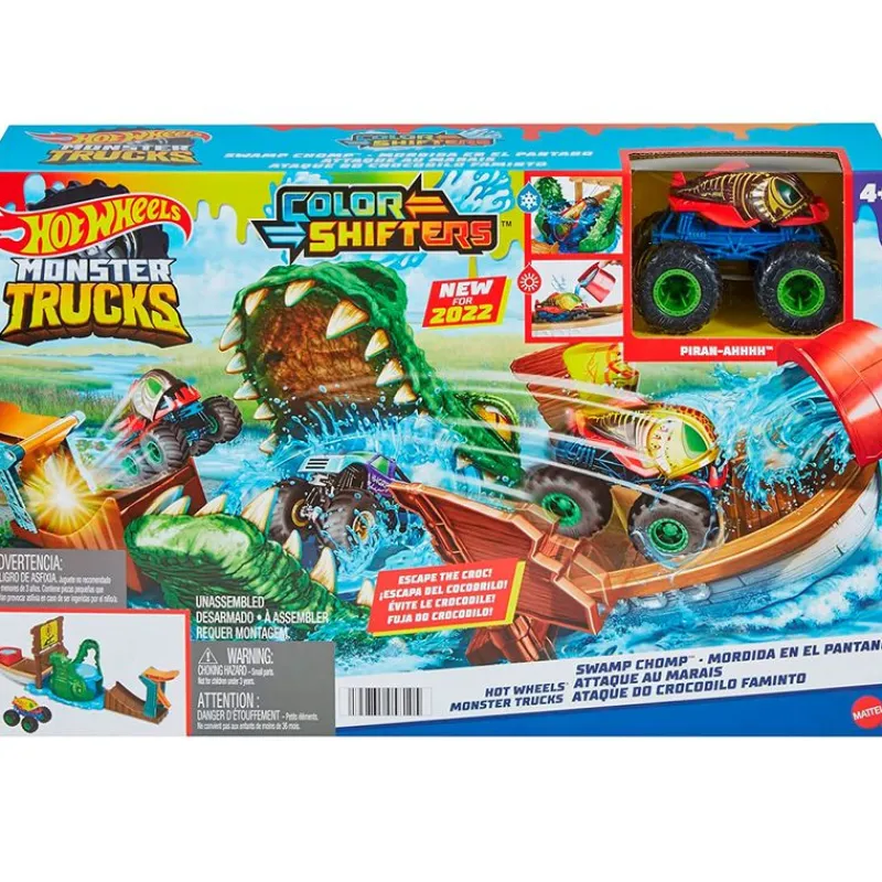 MATTEL Hot Wheels Monster Trucks Mordida en el Pantano- Vehículos, Trenes Y Parkings