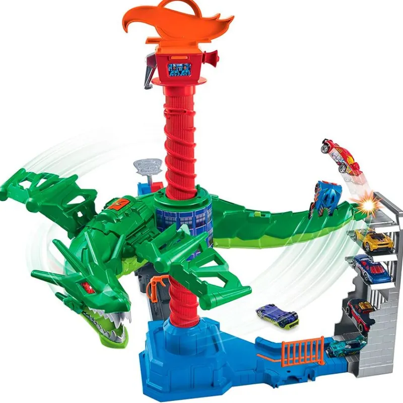 MATTEL Hot Wheels Pista Ataque del Dragón Robótico- Vehículos, Trenes Y Parkings