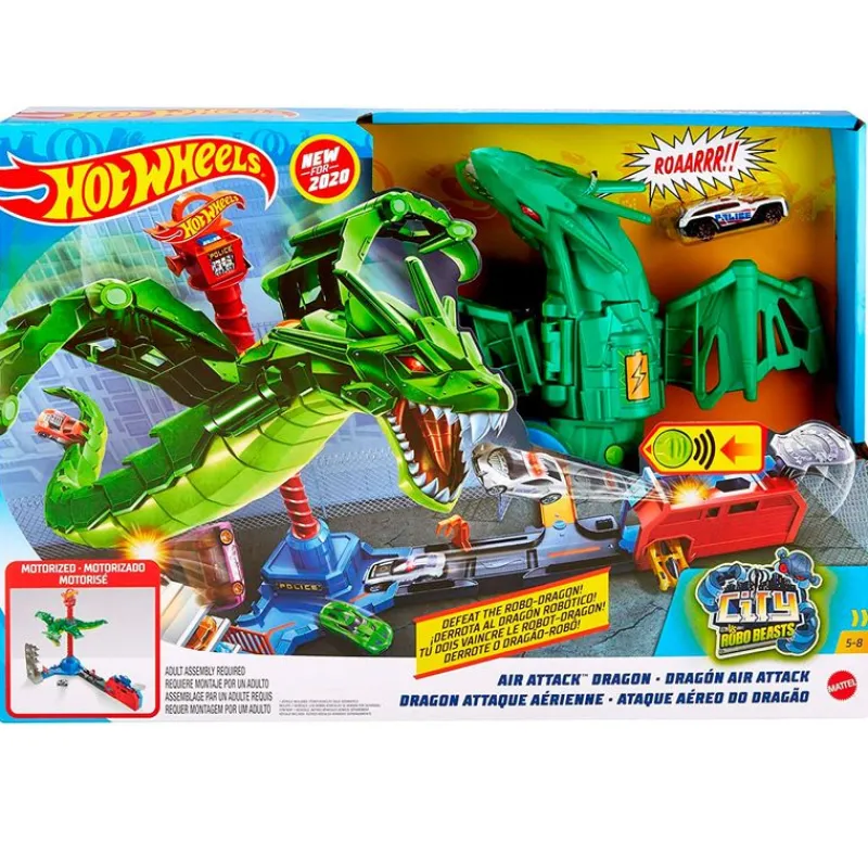 MATTEL Hot Wheels Pista Ataque del Dragón Robótico- Vehículos, Trenes Y Parkings