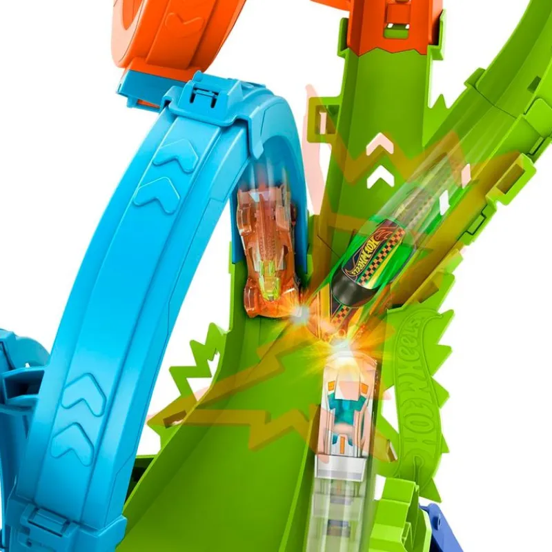 MATTEL Hot Wheels Pista Colisión de 4 Loopings- Vehículos, Trenes Y Parkings
