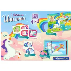 CLEMENTONI Juegos Y Juguetes Educativos|I Believe in Unicorns Edukit 4 en 1
