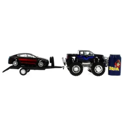 DRIM DISCOUNT Vehículos, Trenes Y Parkings|Jeep de Juguete con Remolque y Coche Rojo y Negro