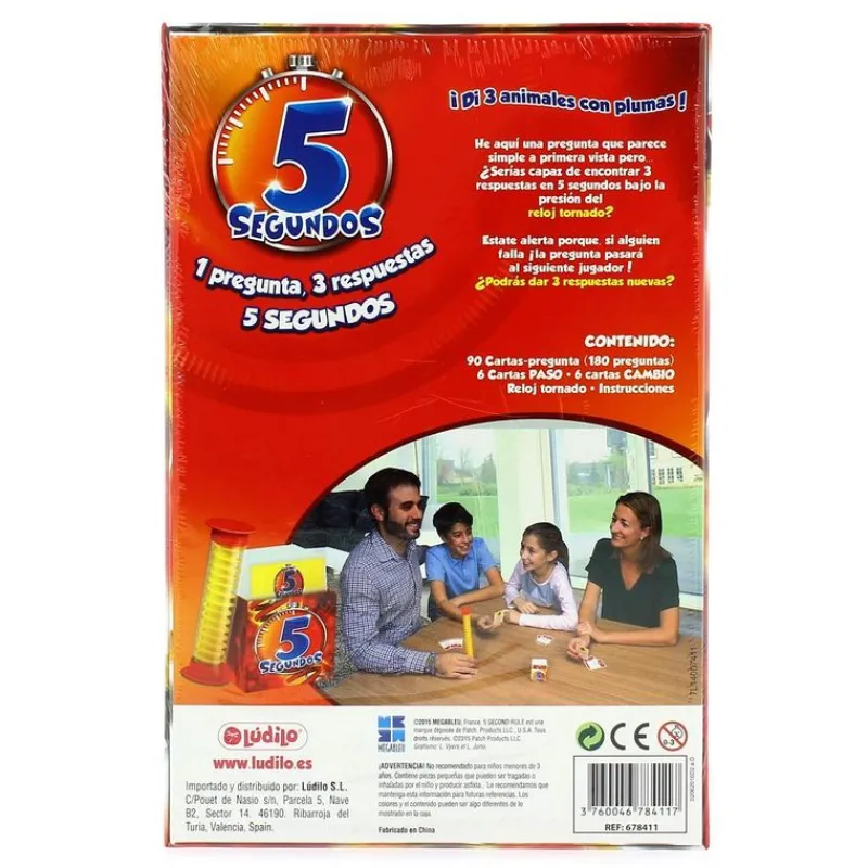 LÚDILO Juegos De Mesa|Juego 5 Segundos Compact