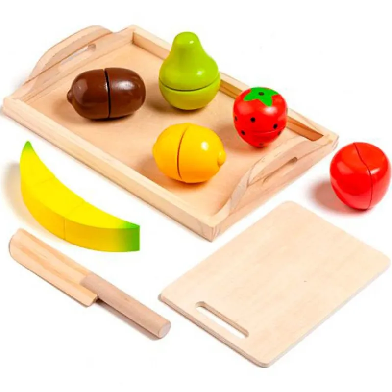 MOLTO Juegos De Madera|Juegos Y Juguetes De Imitación|Juego Bandeja Frutas de Madera