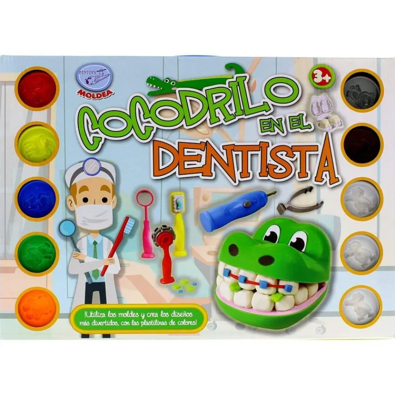 DRIM DISCOUNT Juego Plastilina Cocodrilo en el Dentista- Manualidades