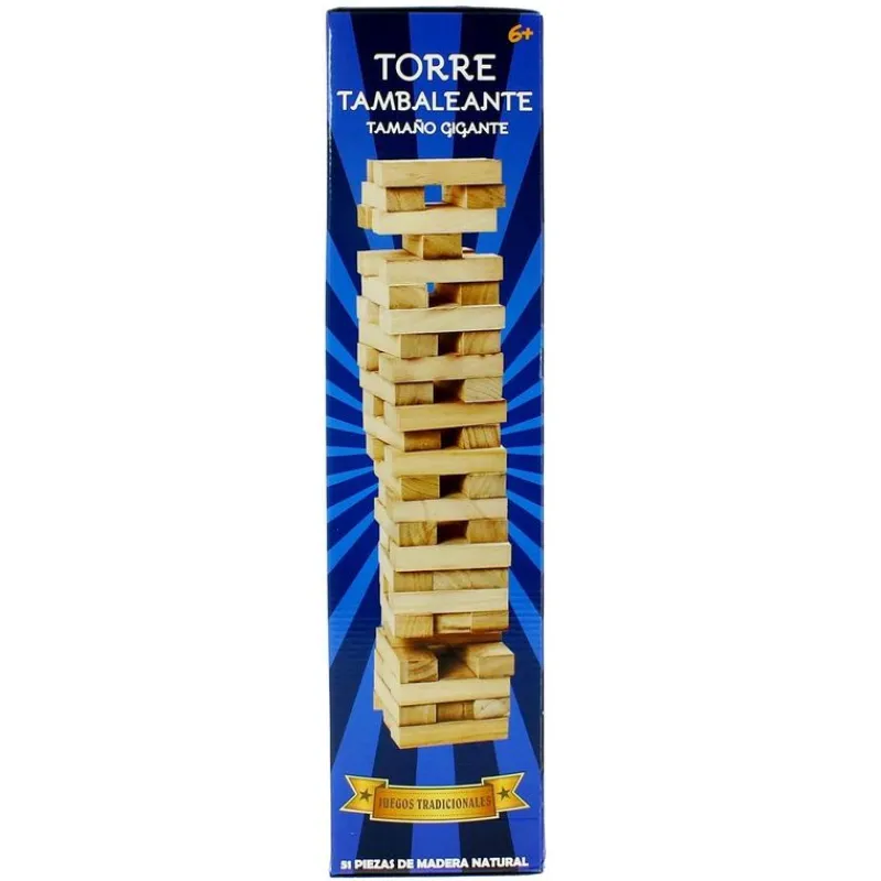 DRIM DISCOUNT Juego Torre Piezas de Madera Gigante- Juegos De Madera|Juegos De Mesa