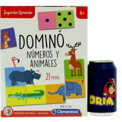 CLEMENTONI Jugando Aprendo Dominó Números y Animales- Juegos Y Juguetes Educativos