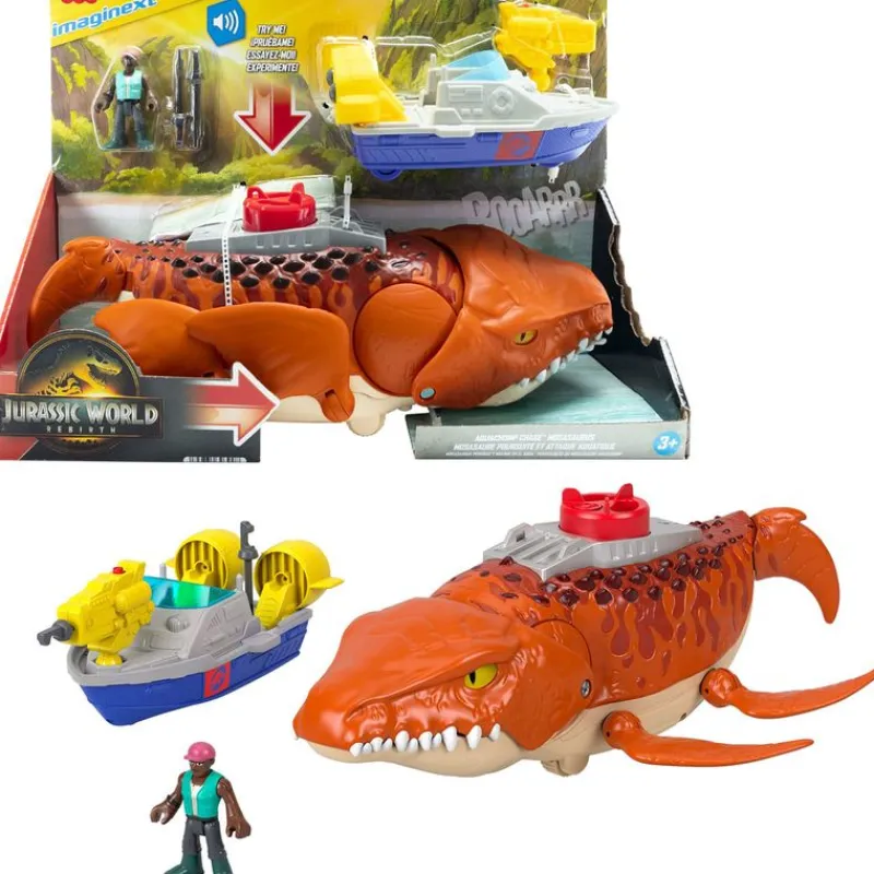 IMAGINEXT Jurassic World: El Renacer Dinosaurio Mosasaurio Persecución Mordiscos Acuáticos- Figuras Y Figuras De Acción