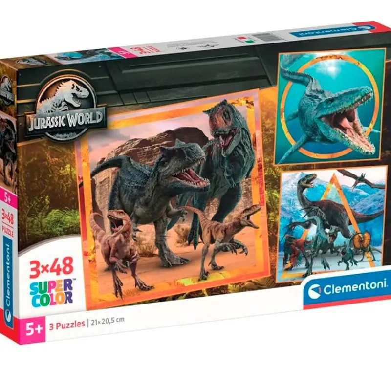 CLEMENTONI Jurassic World Puzzle 3x48 Piezas- Puzzles Y Construcciones