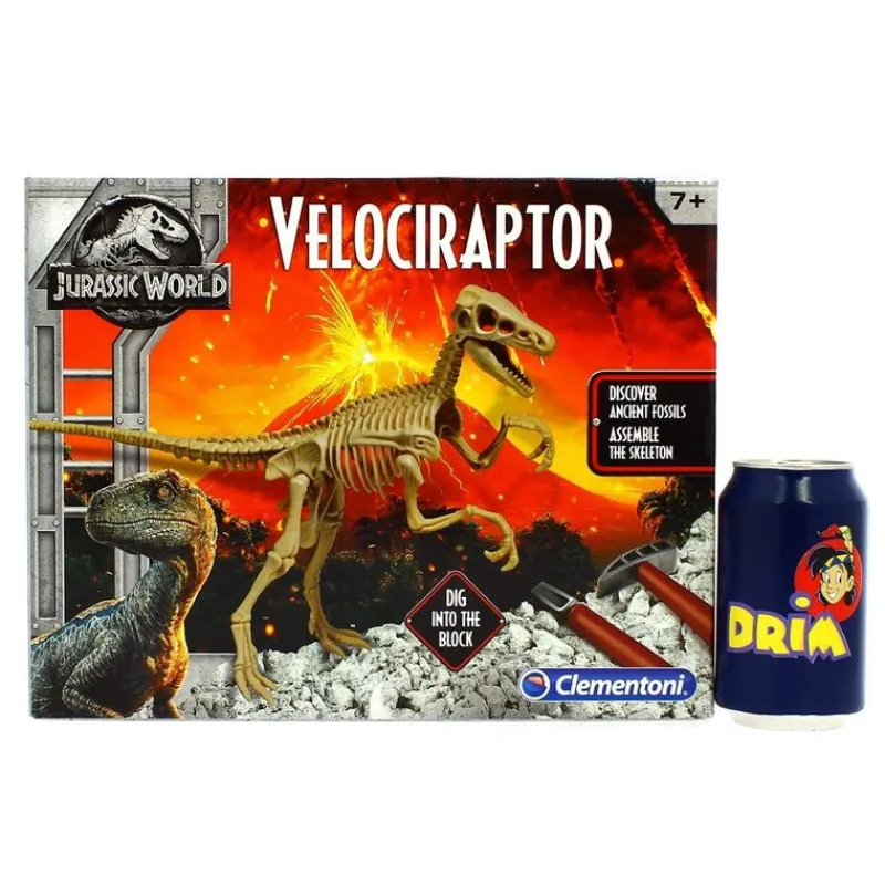 CLEMENTONI Jurassic World Velociraptor con Escenario- Juegos Y Juguetes Educativos