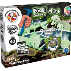 SCIENCE 4 YOU Juegos Y Juguetes Educativos|Kit Excavación 4 en 1 Dinosaurios