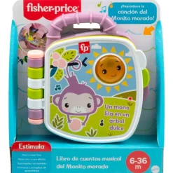 FISHER PRICE Primera Infancia Y Preescolar|Libro de Cuentos Musical del Monito Morado