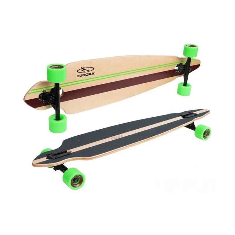 DRIM DISCOUNT Longboard Hudora Franja Verde- Juegos De Madera|Deportivos