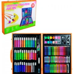 DRIM DISCOUNT Juegos De Madera|Manualidades|Maletín de Madera con Pinturas 150 Piezas