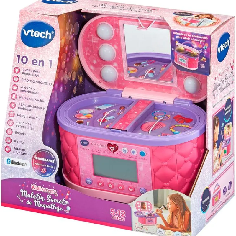 VTECH Juegos Y Juguetes De Imitación|Maletín Secreto de Maquillaje Joyero Interactivo